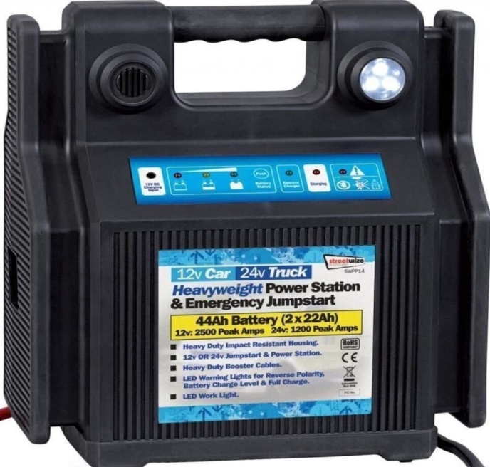 Battery Jump Start Heavy Duty 12v Car & 24v Truck Portable Power Pack Station