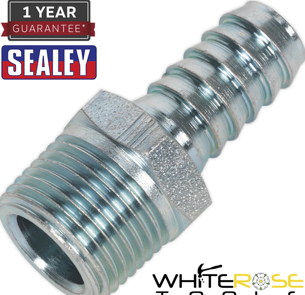 Sealey AC41 PCL Screwed Tailpiece Male 3/8""BSPT - 3/8"" Hose - Pack of 5