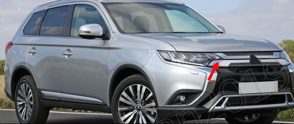 Front Bumper Upper Grille Assembly For 19-2020 Mitsubishi Outlander Silver&Black
