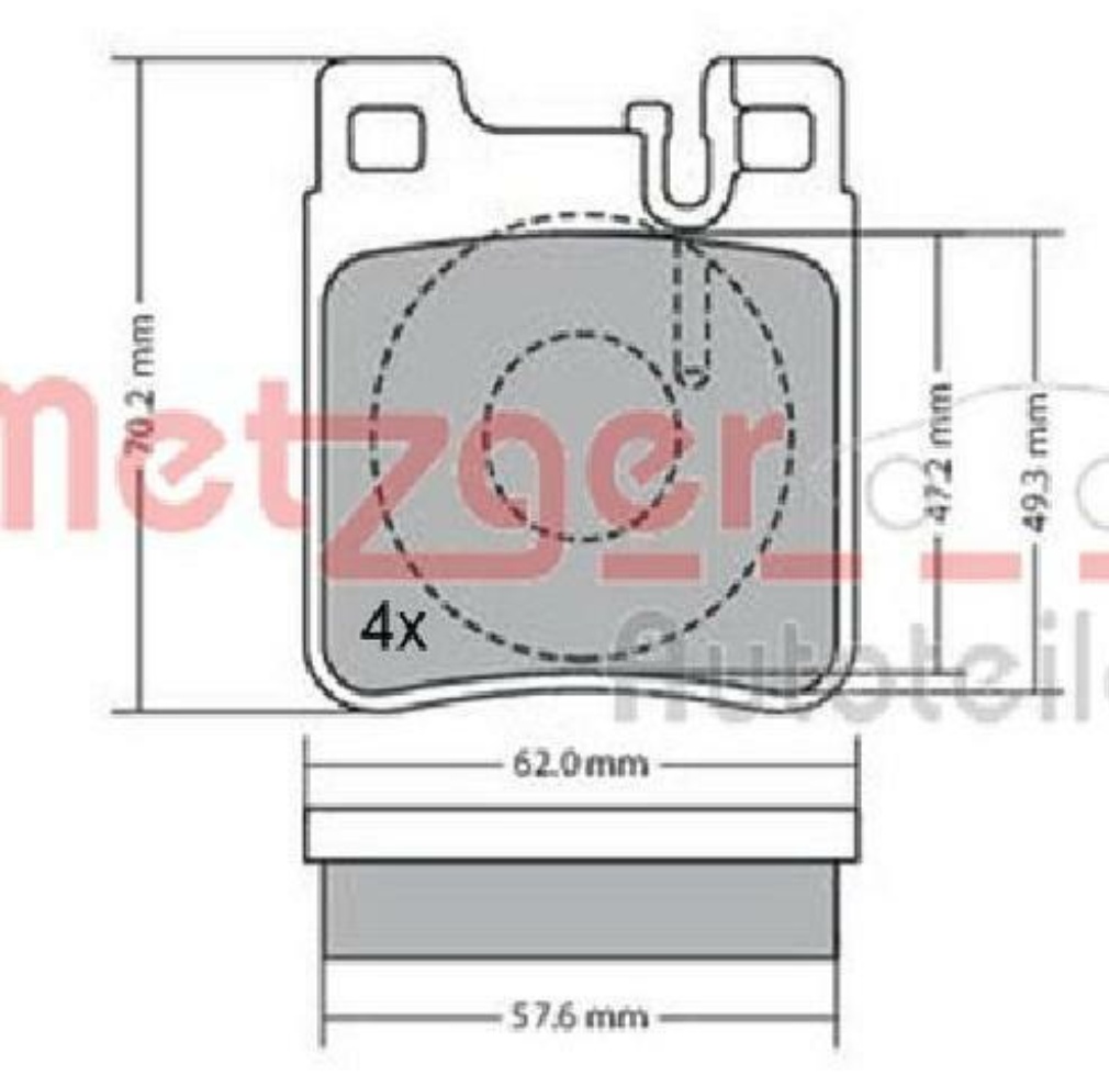 Original Metzger Brake Pad Set Disc Brake 1170123 for Chrysler