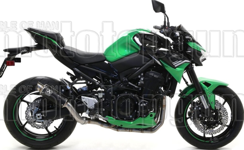 Exhaust Arrow Gp2 Steel Black Kawasaki Z 900 2017 > 2020