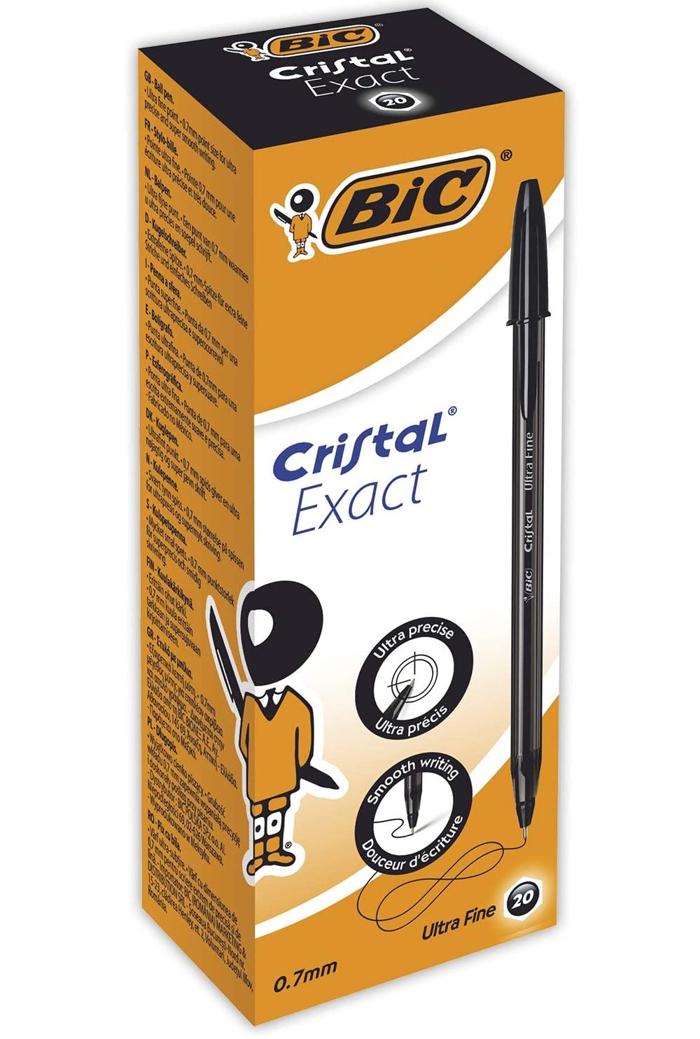 Bic Nero Penne, Cristal Exact Biros, Colore Linea: (20X) - Immagine 2