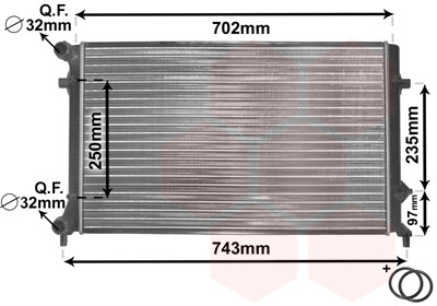 VAN WEZEL Engine radiator VW,AUDI,SKODA 58002204 1K0121251AR,1K0121251BQ,1K0121251BR Radiator, engine cooling,Radiator,Engine cooler 1K0121251CD - Image 2