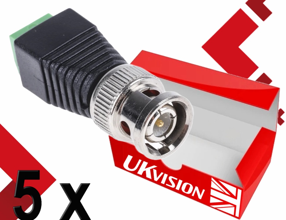 10X CAT5 TO BNC POWER PLUG MALE TERMINAL CONNECTOR ADAPTER FOR CCTV CAMERA VIDEO