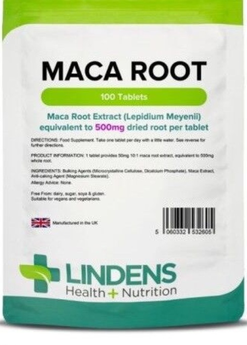 Lindens (1 Pack - 100 Tablets) Maca Root Extract 500Mg 100 Tablets Lepidium Meyenii Natural Supplement - Image 3