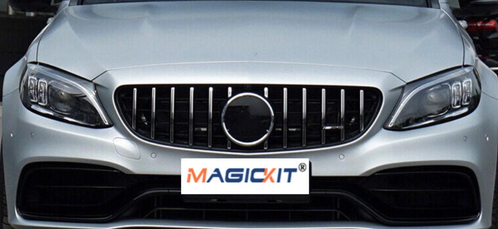 For Mercedes W205 AMG Front Grill Grille GT Black Panamericana C205 C63 ONLY