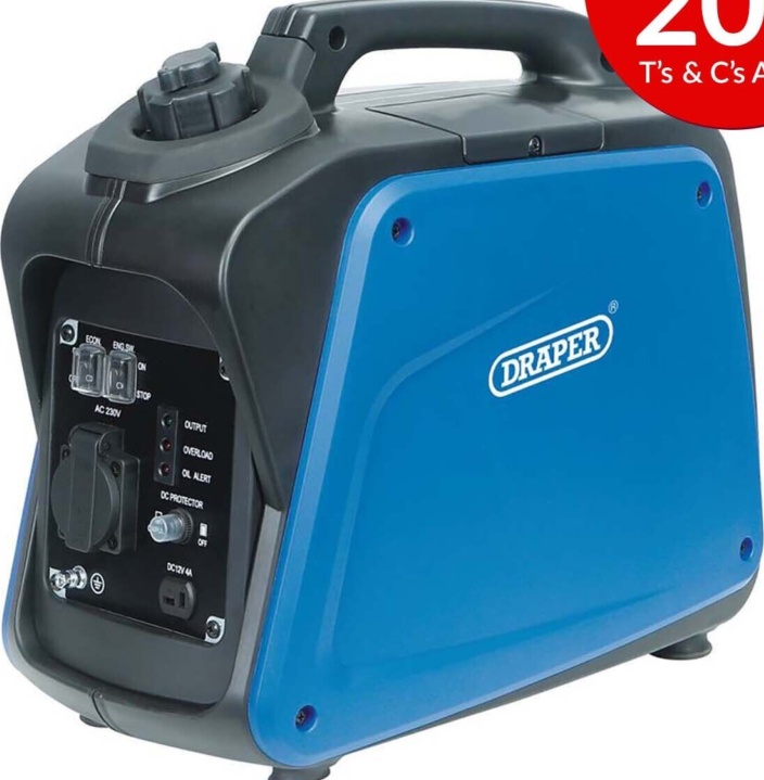 Draper Petrol Inverter Generator, 1000W - Image 5