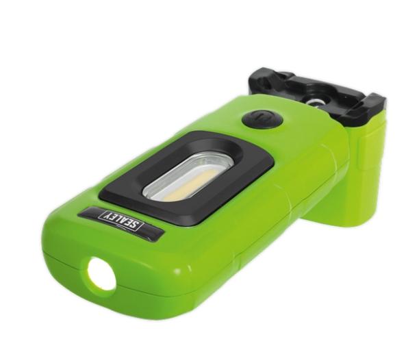 Sealey LED3601G Rechargeable 360° Inspection Lamp 3w COB 1w LED Green Lithium
