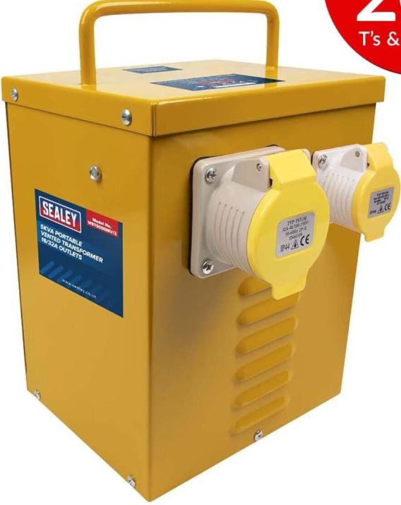 Sealey 5kVA Portable Vented Transformer 16/32A Outlets - WST5000MV/2 - Image 3