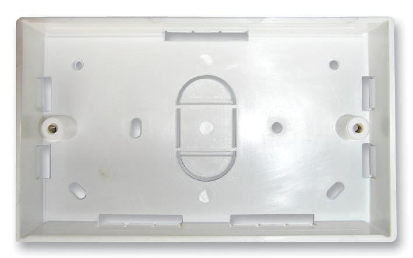 TUK - Double Data Back Box, White - 32mm (29mm Internal Depth)