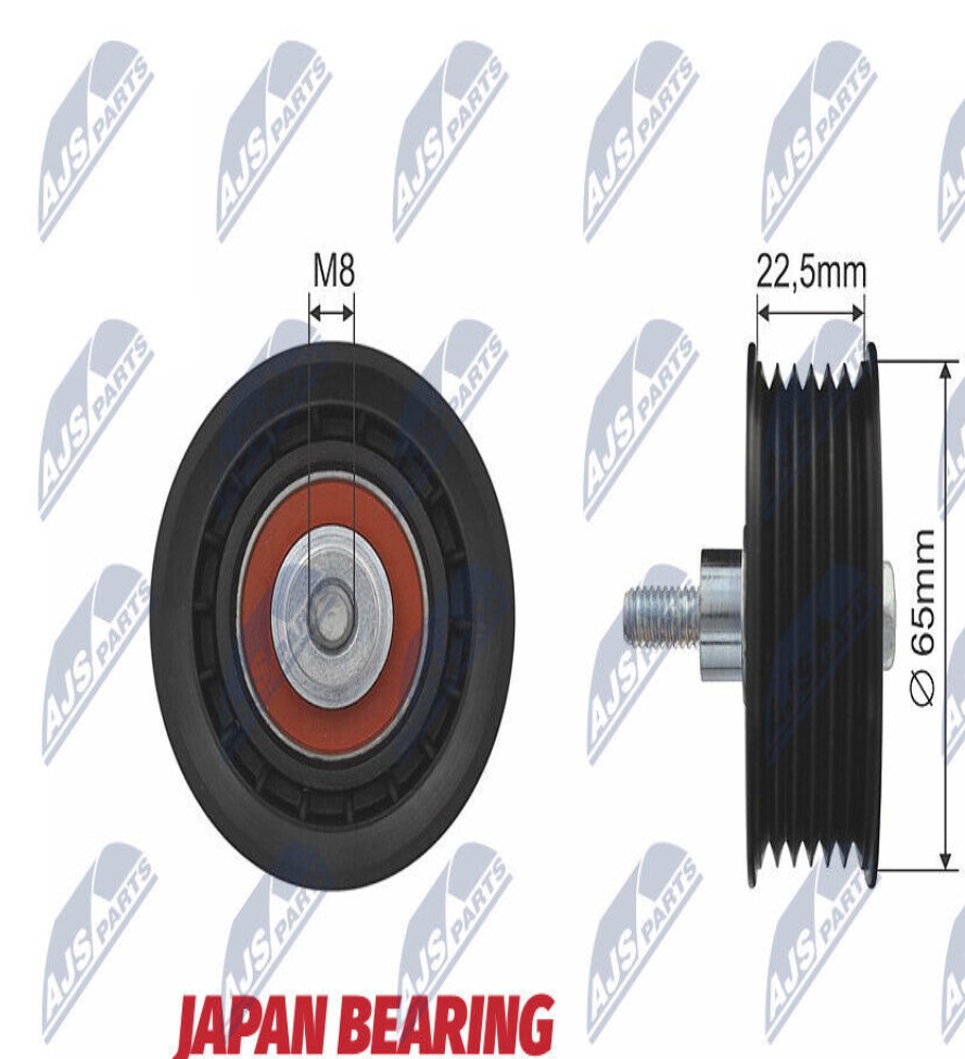 RNK-CT-010 NTY Deflection/Guide Pulley, V-ribbed belt for CITROËN,FIAT,FORD,PEUG
