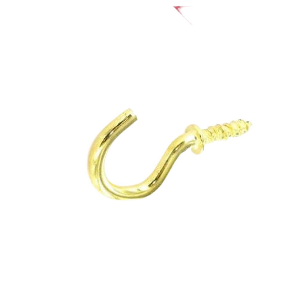(38Mm, Gold) Securpak Brass Plated Cup Hooks (Pack Of 20) 5063107700704
