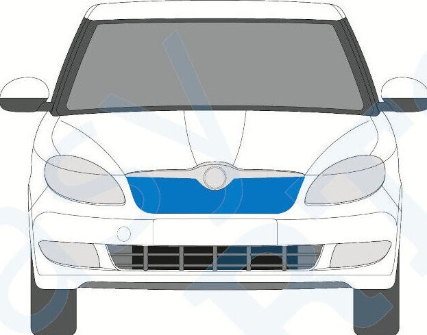 SKODA FABIA 2 FL 2010-2014 FRONT BUMPER UPPER GRILLE CENTER AIR INTAKE CHROME