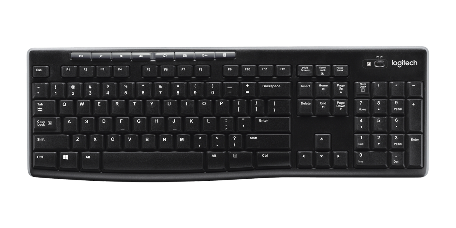 Logitech Black K270 Wireless Qwerty Keyboard - 920-003745 - Image 2