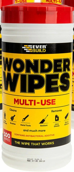 Everbuild 100 Tub Wonder Wipes Multi Purpose Hand Cleaning Wipe *Pack of 3 Tubs*