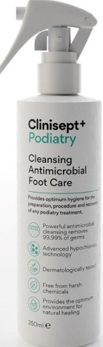 Clinisept+ Podiatry Cleansing Antimicrobial Foot Care Spray Skin Surface 250ml
