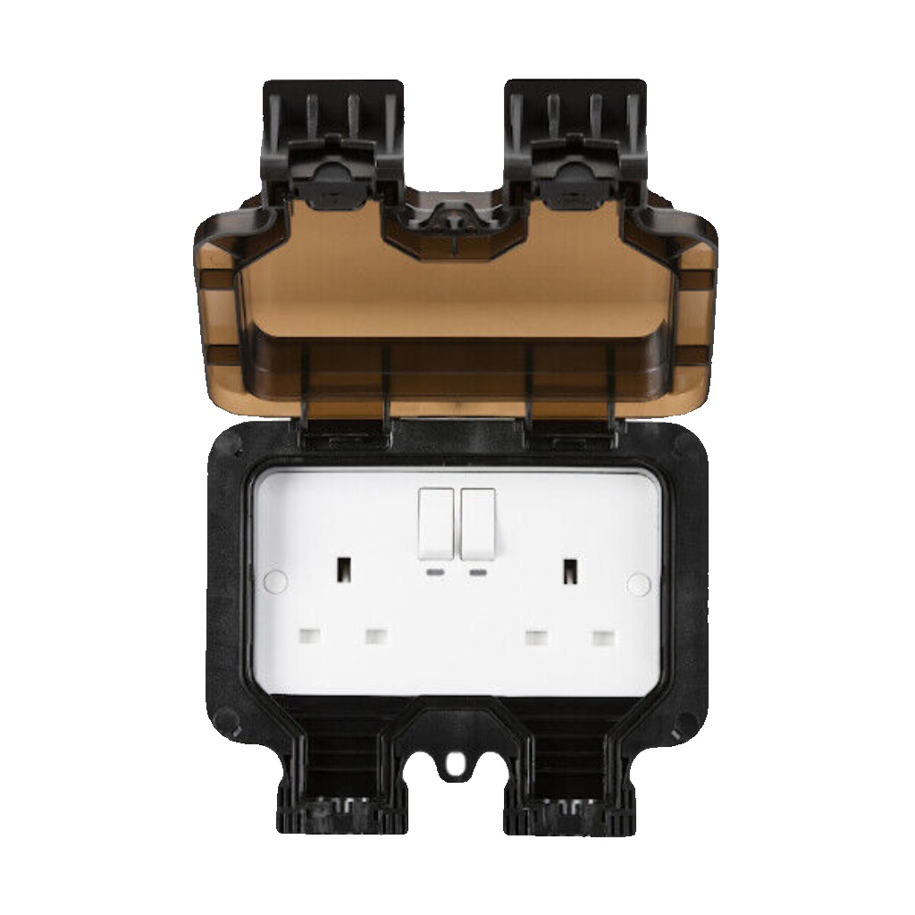 Knightsbridge OP9KW Smart IP66 13A 2-Gang Outdoor WiFi Socket Alexa Google Home