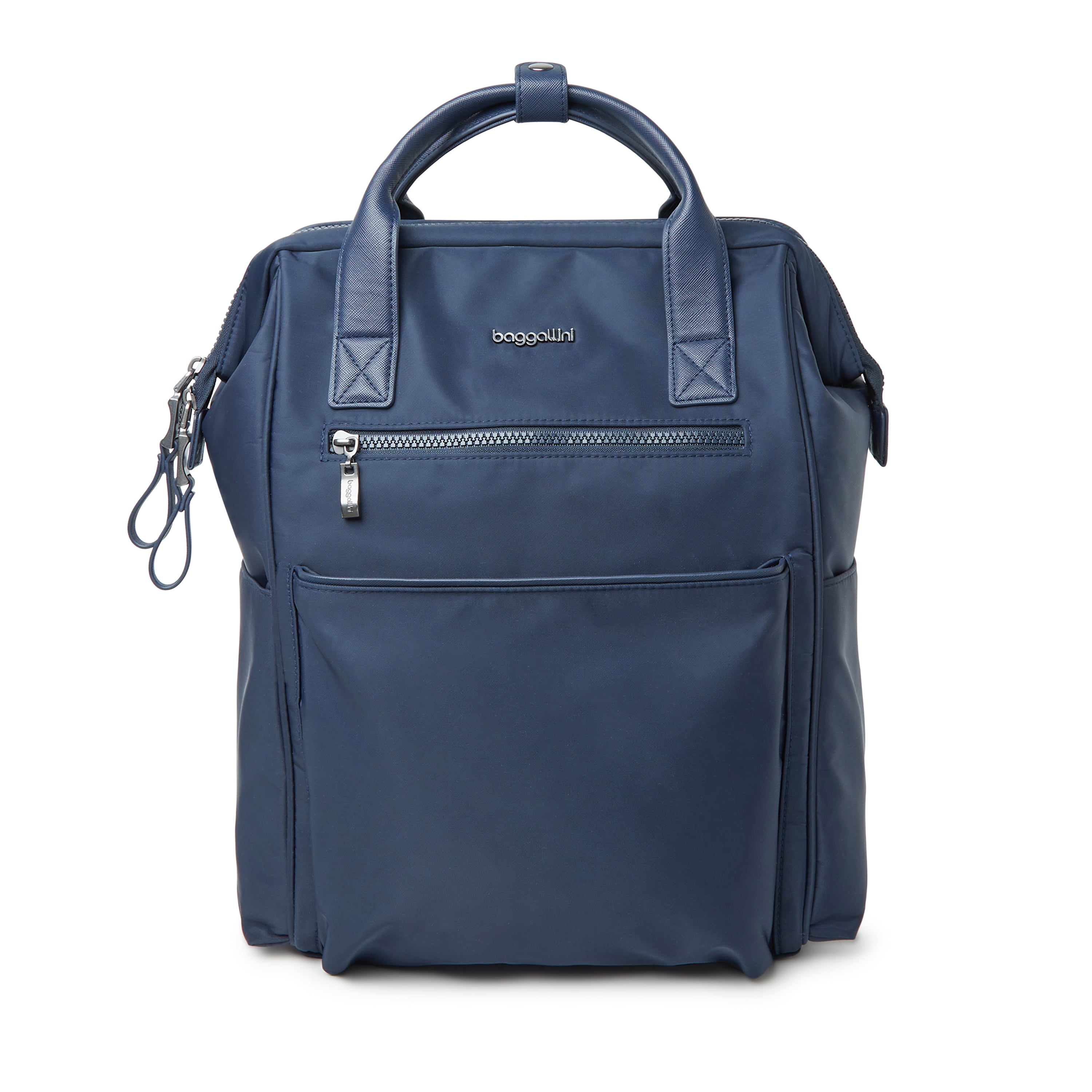 Baggallini Unisex Blue Soho Backpack - Travel Laptop Backpack For Women - Lightweight Water-Resistant Luggage Bag French Navy