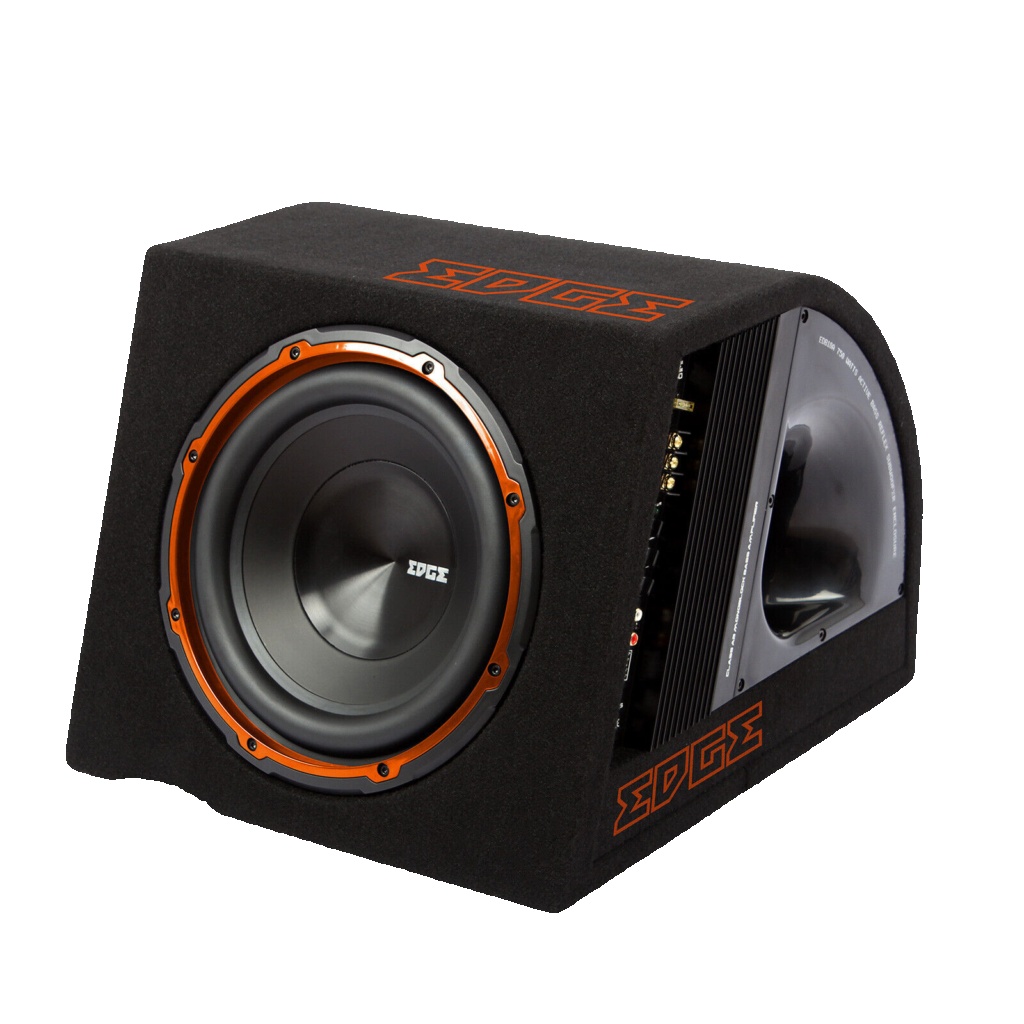 EDGE 10"" Car Audio 750W Peak Sub Active Bass Subwoofer Speaker Amp & Enclosure