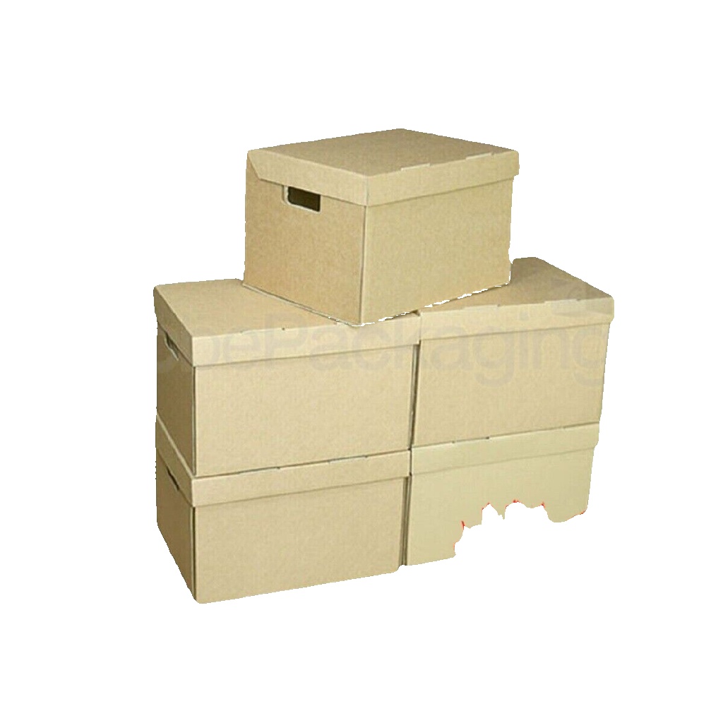 20 x STRONG A4 FILING ARCHIVE STORAGE REMOVAL CARDBOARD BOXES WITH HANDLES 24HRS