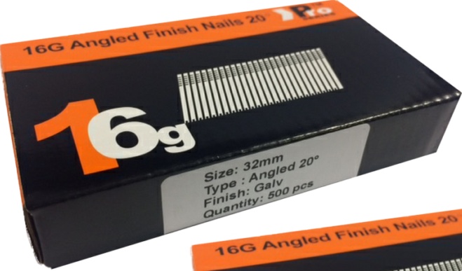 2 x 500 nail packs- size 32mm 16g ANGLED 20� - for Dewalt ,Paslode ,Hitachi