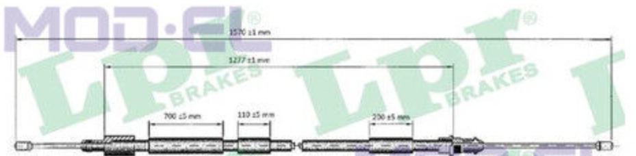 C0119B LPR Cable, parking brake for CITROËN
