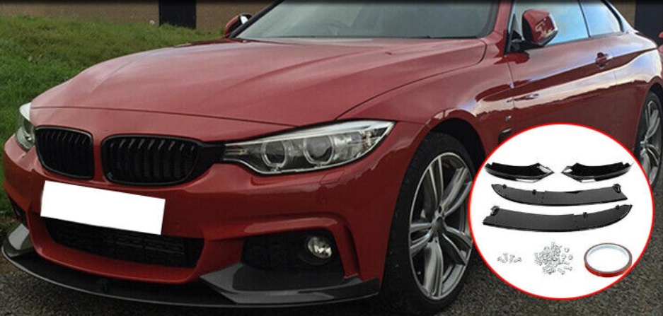 For BMW 4 Series F32 F33 F36 M Sport Front Splitter Valance Lip Spoiler Black