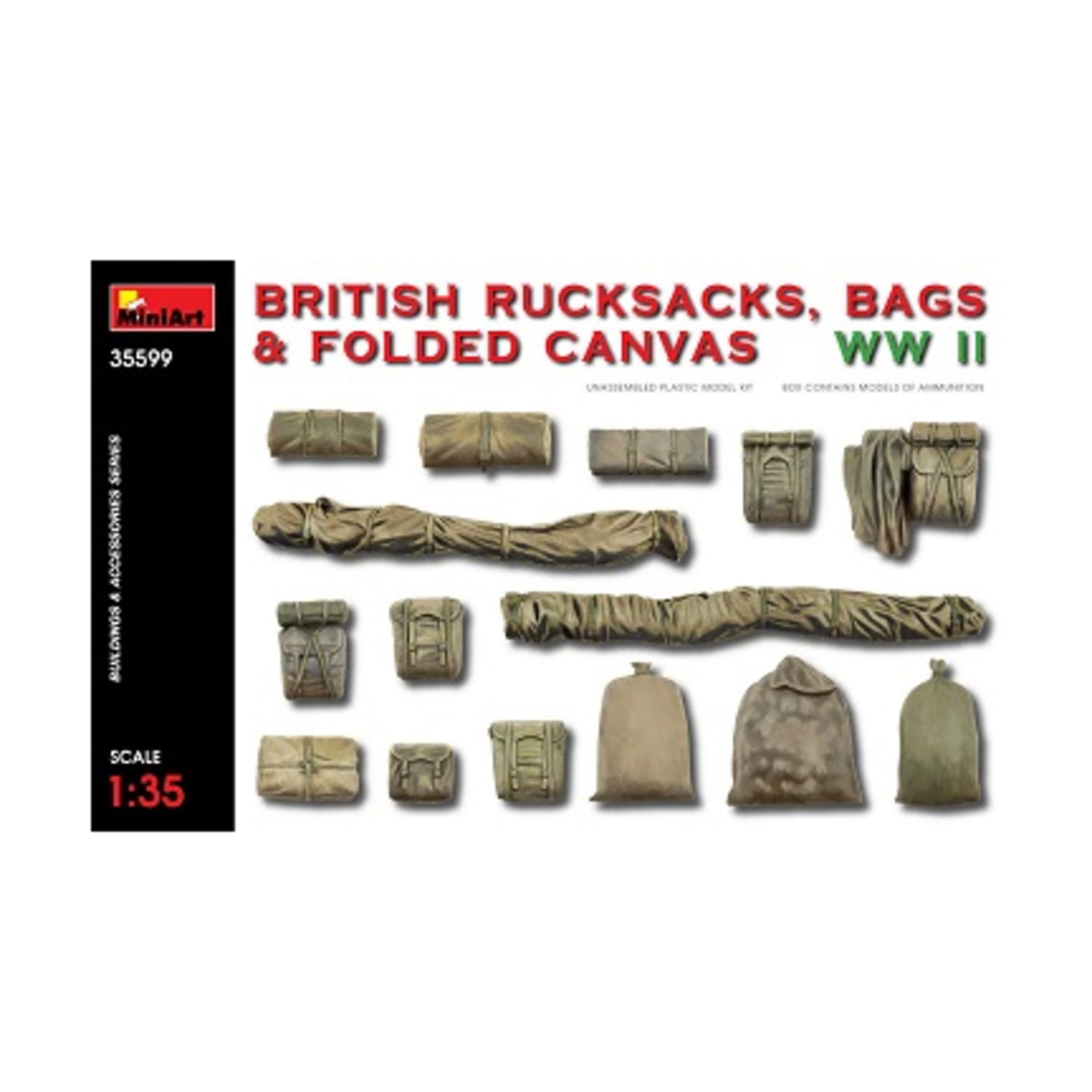 MiniArt 35599 1:35 British Rucksacks, Bags & Folded Canvas WWII