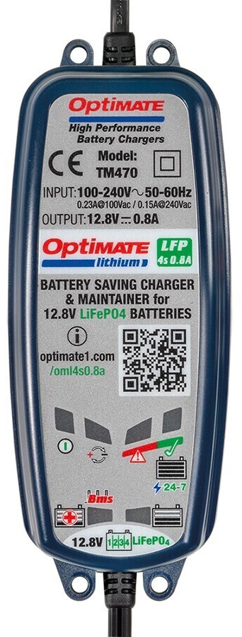 Optimate Lithium 4s 0.8A Motorcycle Battery Charger Maintainer