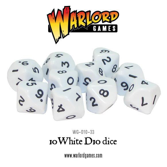 10 White D10 - Dice - Wargaming - Warlord Games