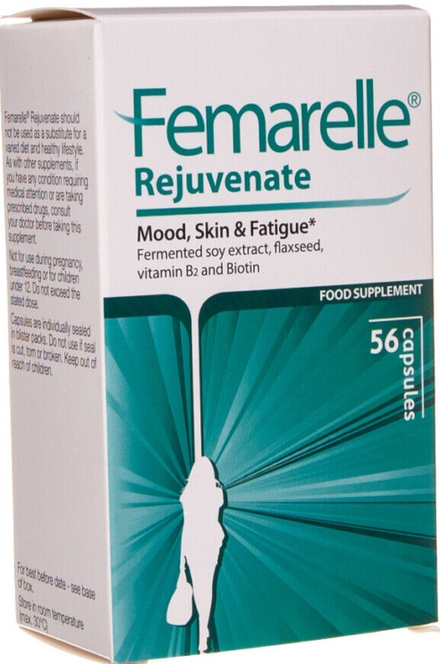 FEMARELLE REJUVENATE 56 Capsules Mood Skin Fatigue Supplement Biotin Women 40+