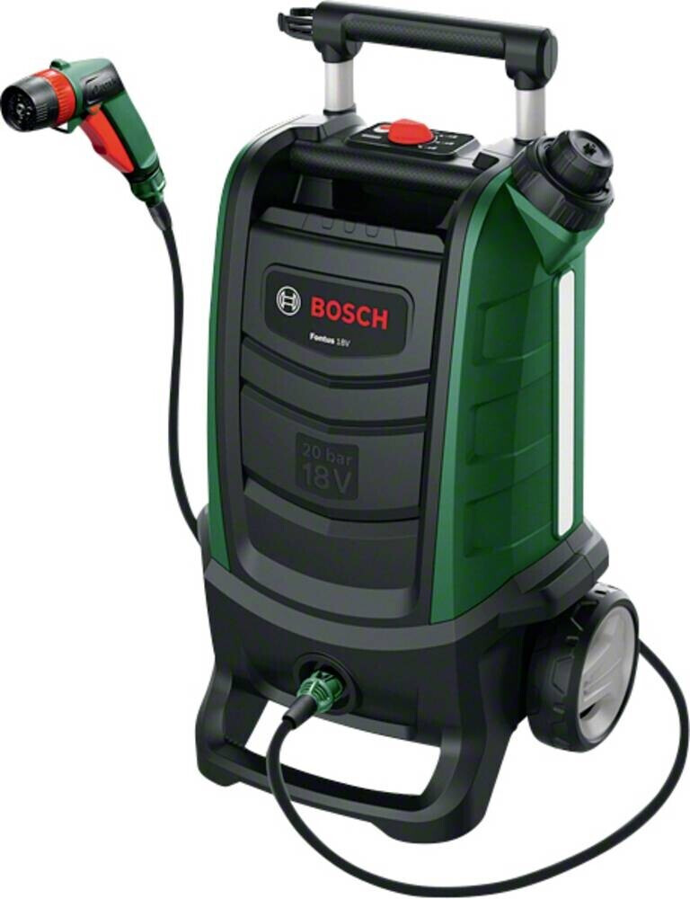 Bosch Fontus 18V pressure washer Upright Battery Black, Green