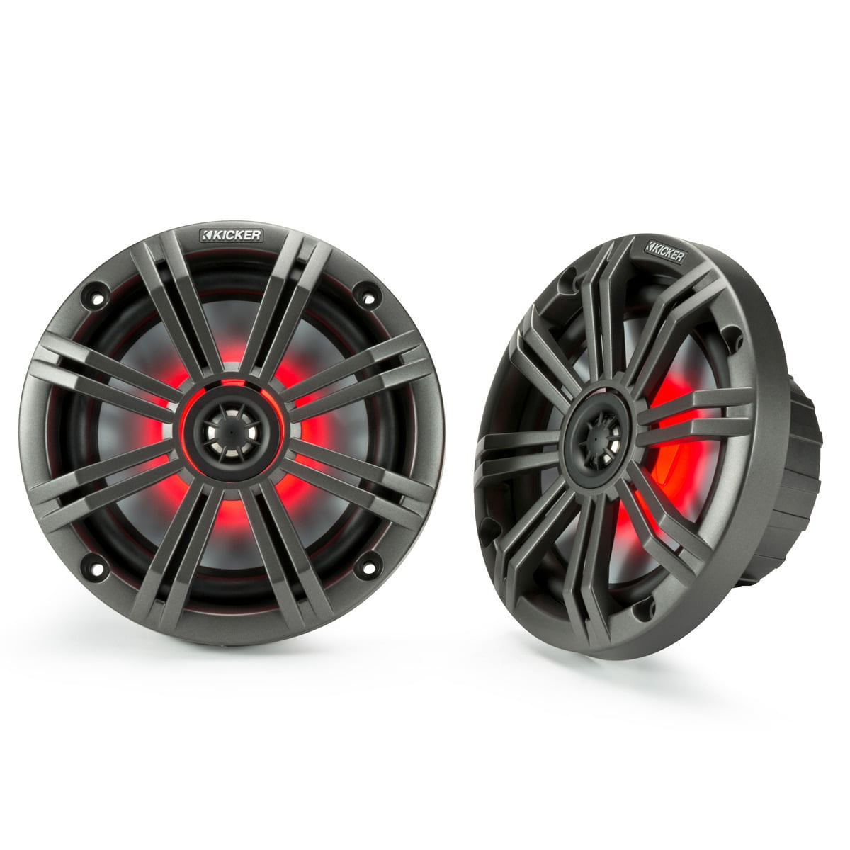 KICKER 6.5 INCH WATER RESISTANT MARINE SPEAKERS WITH LED LIGHTING  BOAT JET SKI