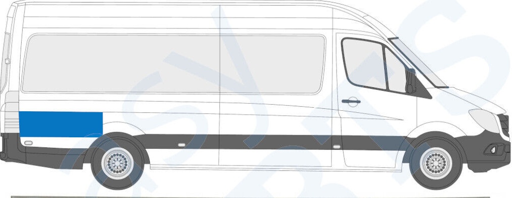 MERCEDES SPRINTER CRAFTER 2006- LWB REAR WING REPAIR PANEL / RIGHT RH