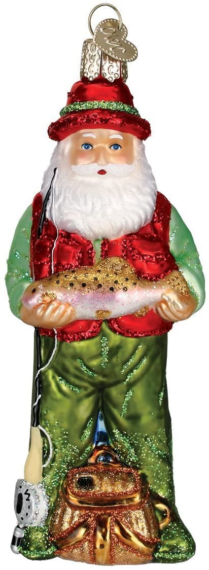 Old World Christmas Ornaments Fisherman Collection Glass Blown Ornaments For Christmas Tree Fly Fishing