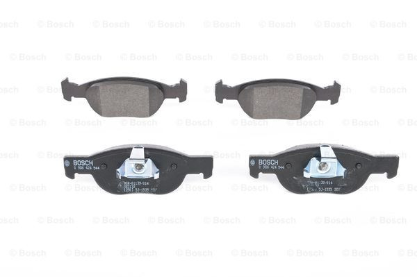 Bosch Brake Pad Set Front Low-Metallic 151.4mm Anti-Squeak Plate 0986424544