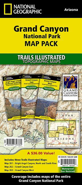 Grand Canyon Nat Park Map Pack Trails Illustrated National Geographic