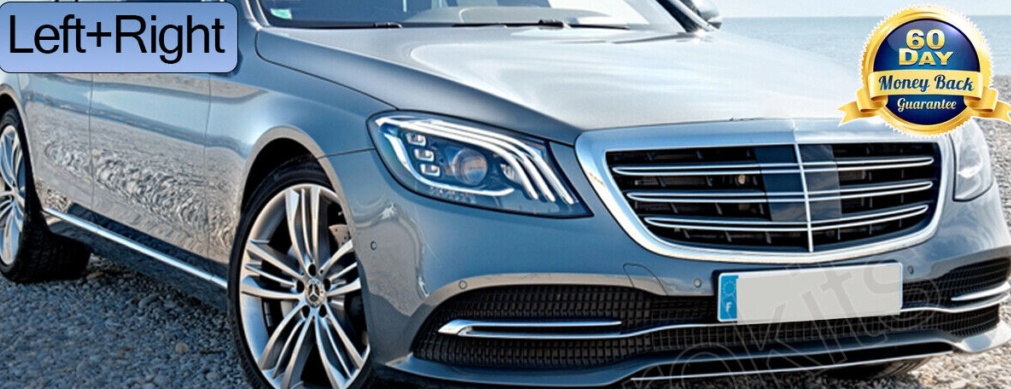 Pair For Mercedes-Benz S Class W222 LCI Headlamp Headlight Lens Cover 2018-2020
