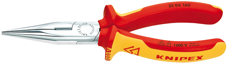 Knipex VDE Snipe Nose Radio Pliers 160mm Insulated Long Nosed Cutting 25 06 160