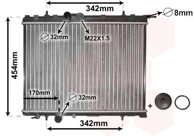 RADIATOR ENGINE COOLING 40002189 FOR PEUGEOT 206+ KFW /KFU /KFV /KFX 1.4L 4cyl