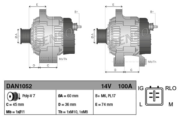 Alternator DAN1052 Denso 270600H200 2706028330 Genuine Top Quality Guaranteed - Image 10