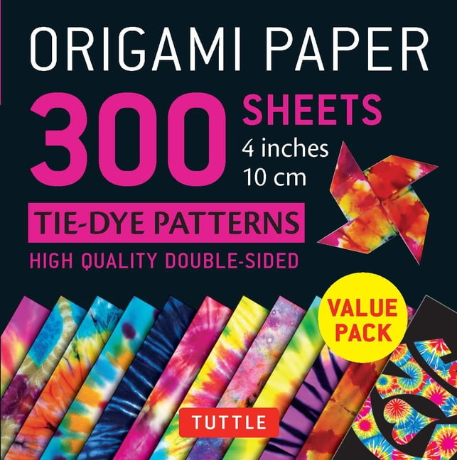 Origami Paper 300 sheets Tie-Dye Patterns 4" (10 cm): Tuttle Origami Paper: Double-Sided Origami Sheets Printed with 12 Different Designs - Image 5