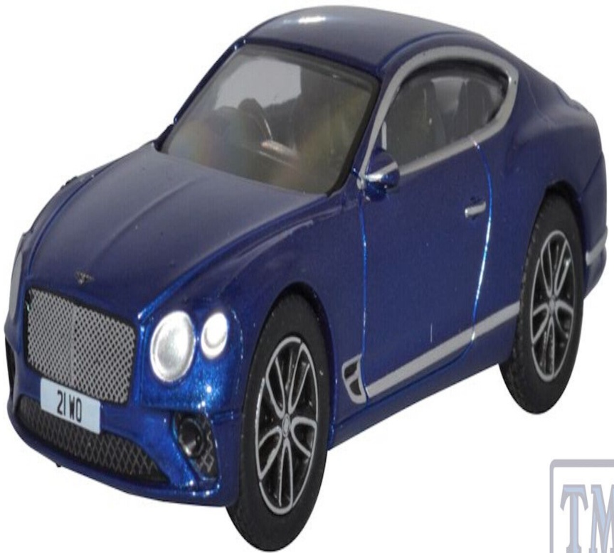 76BCGT001 Oxford Diecast 1:76 Scale Bentley Continental GT Peacock Blue
