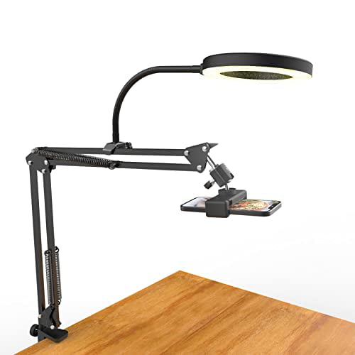 Overhead Phone Mount with Dimmable Ring Light - Perfect for YouTube Streaming