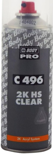 HB Body C 496 2K HS Clear Aerosol Coat Lacquer Acrylic Car Filler Primer 400ml