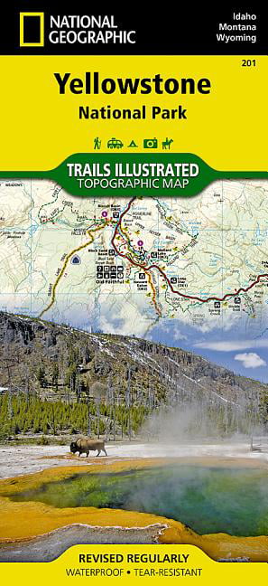 Yellowstone National Park Map Trails illustrated national geographic