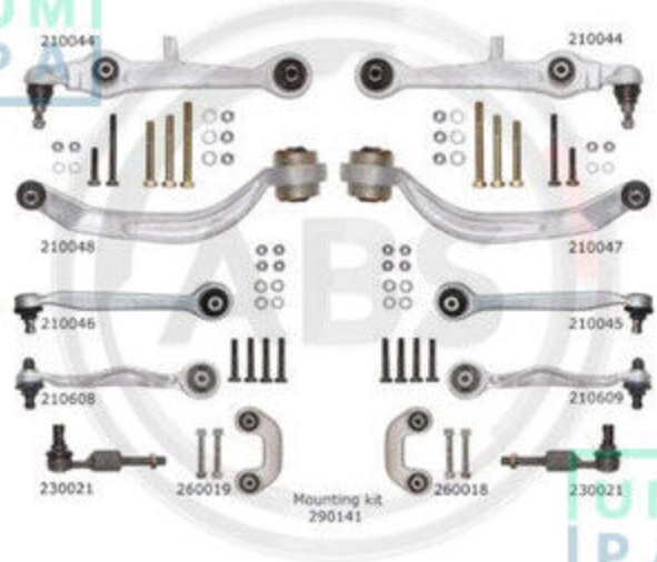 219900 A.B.S. SUSPENSION KIT FRONT AXLE FOR AUDI SKODA VW