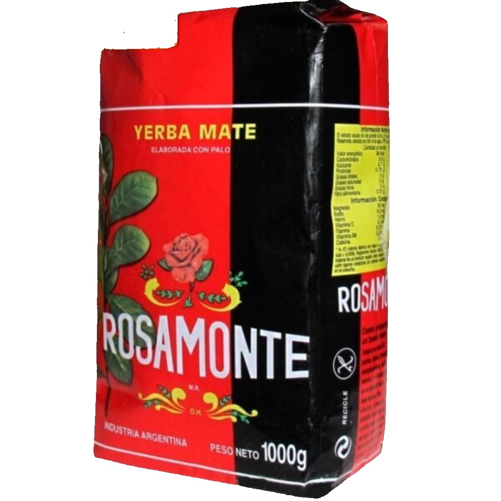 Y38 YERBA MATE ROSAMONTE 1KG TEA ARGENTINA WITH STEMS