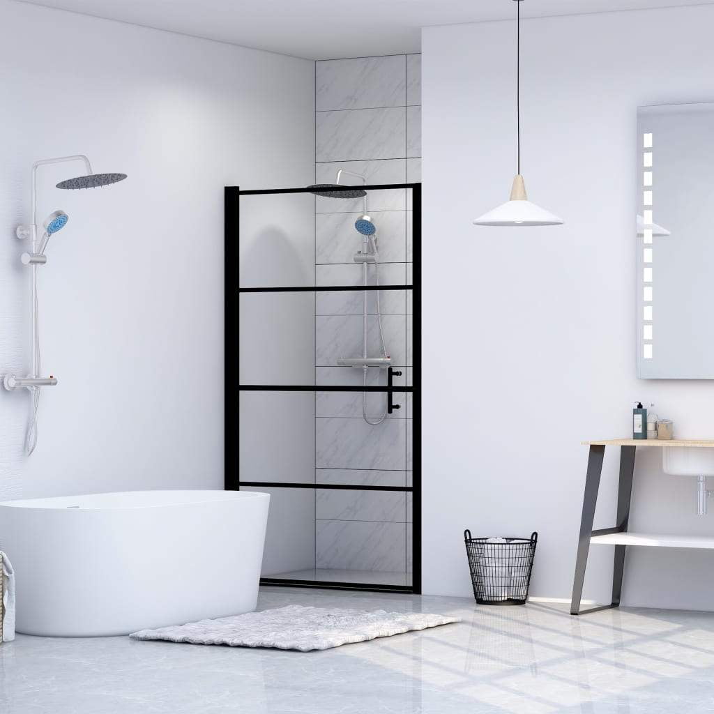 Simply Chosen 4U Black Vidaxl Shower Door Tempered Glass Screen Enclosure Cabinet Cabin 81Cm