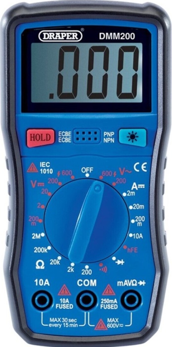 Draper 41817 200 Series Manual Ranging Digital Multimeter 600V AC/DC
